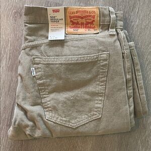 Levi's 502 Taper Corduroy Jeans 36x34 or 36x32 - Tan